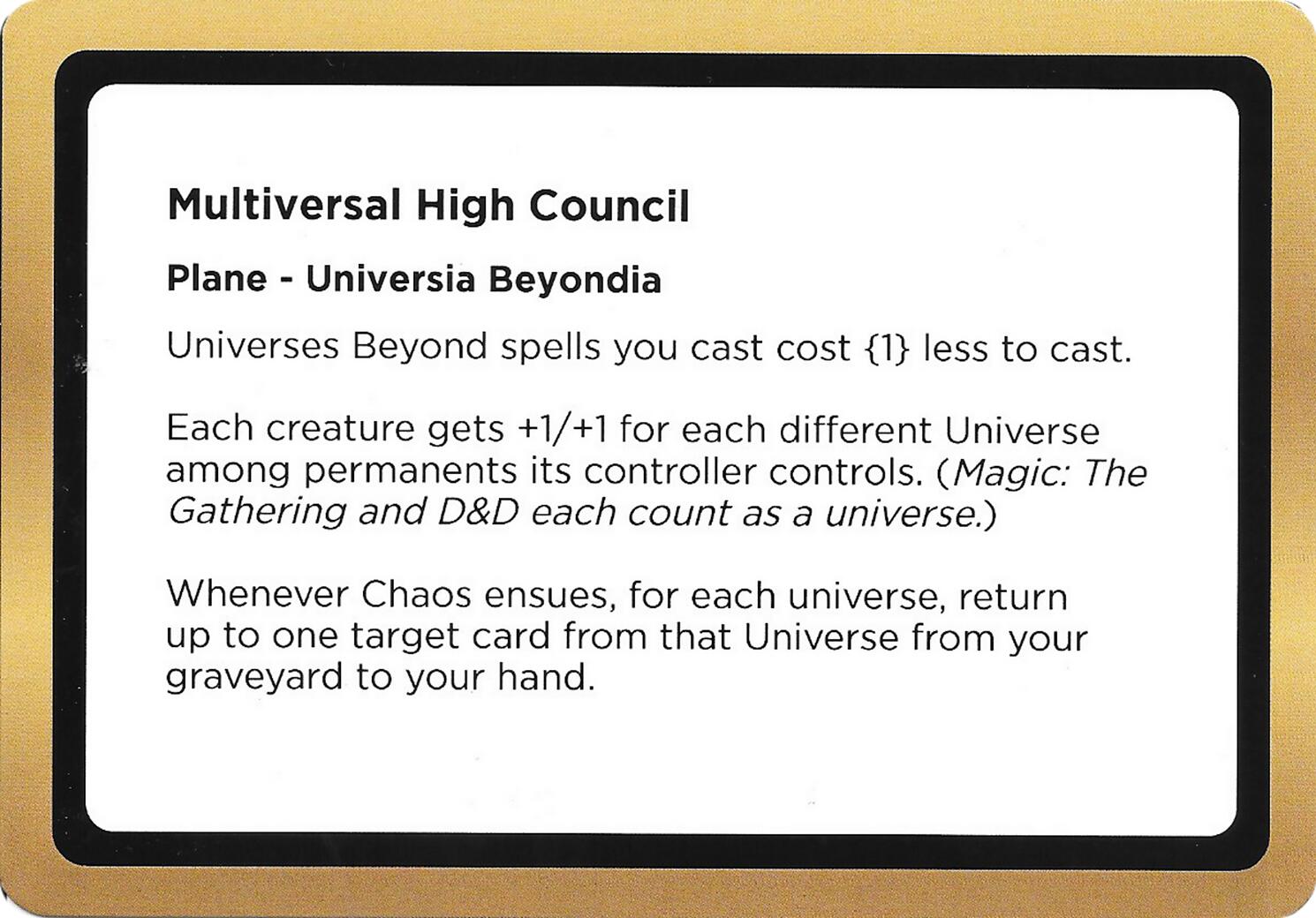 Multiversal High Council (Black Lotus Unknown Planechase) [Oversize Cards] MTG Single Magic: The Gathering | Red Claw Gaming