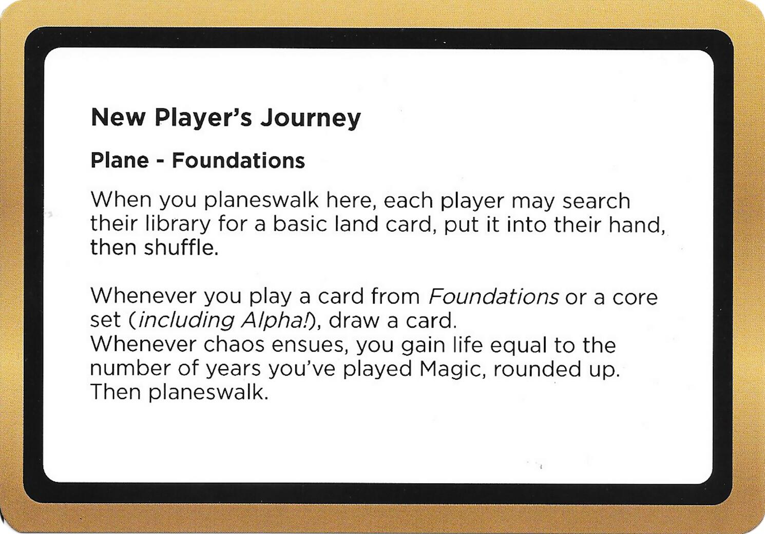New Player's Journey (Black Lotus Unknown Planechase) [Oversize Cards] MTG Single Magic: The Gathering | Red Claw Gaming