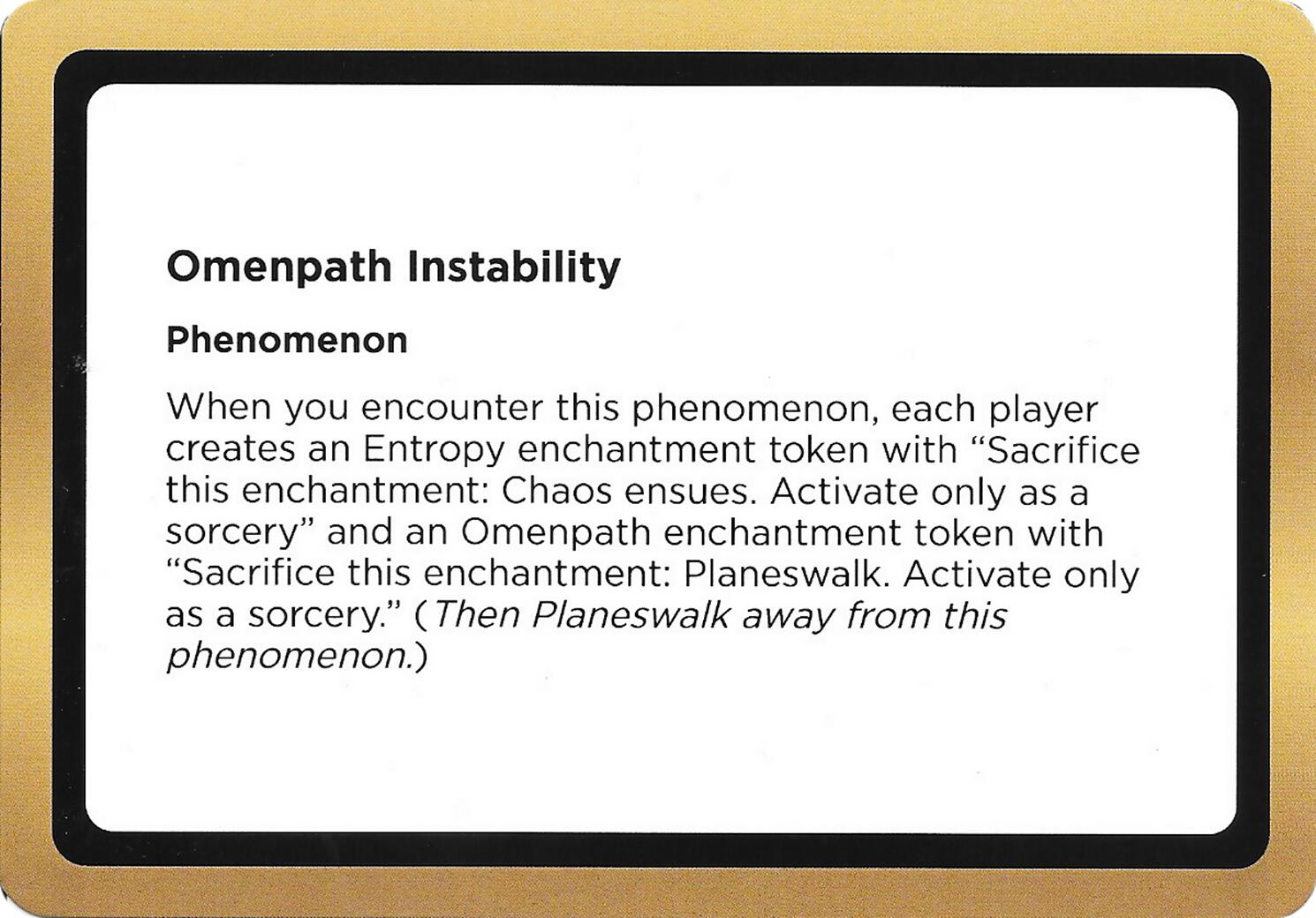 Omenpath Instability (Black Lotus Unknown Planechase) [Oversize Cards] MTG Single Magic: The Gathering | Red Claw Gaming