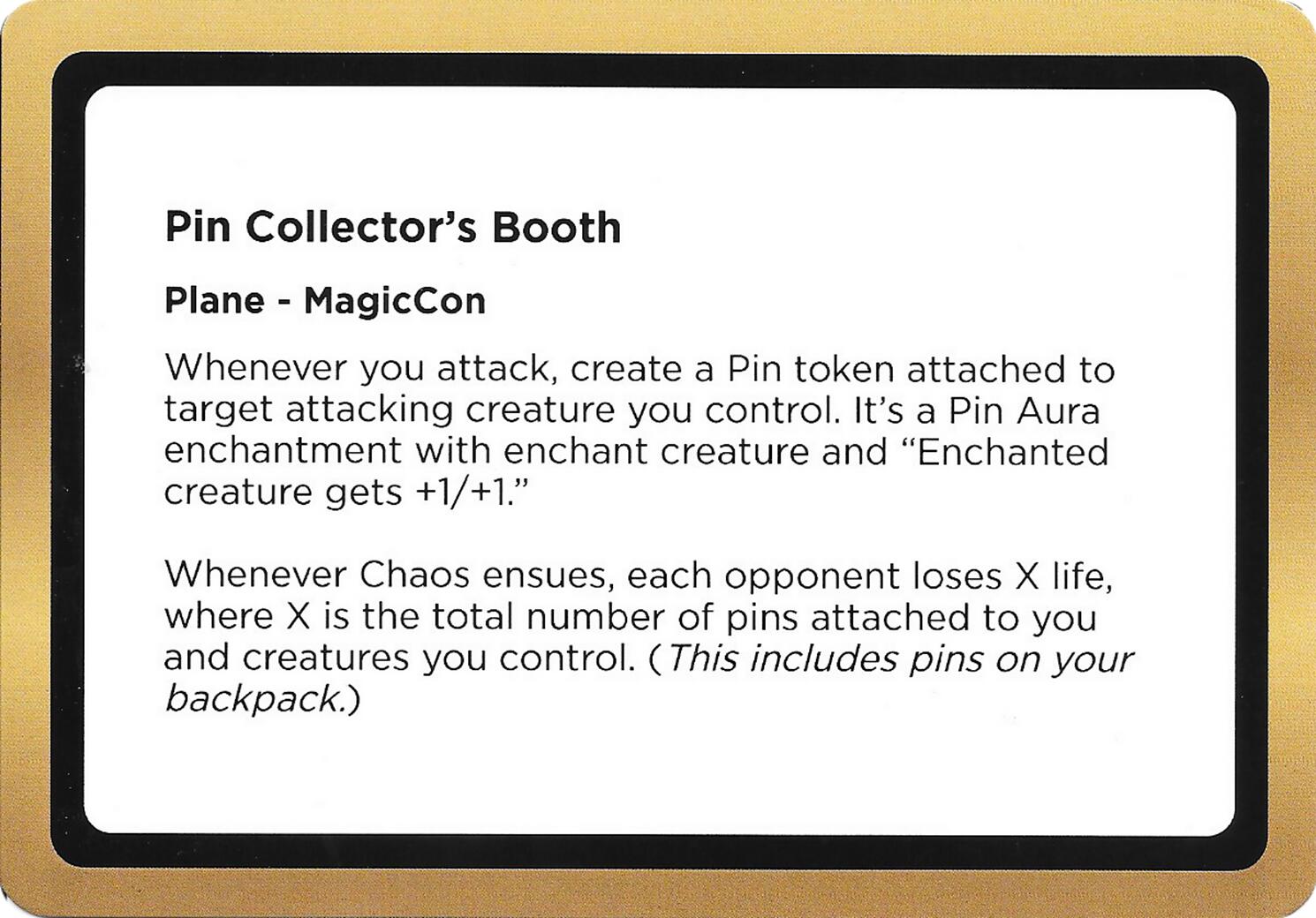 Pin Collector's Booth (Black Lotus Unknown Planechase) [Oversize Cards] MTG Single Magic: The Gathering | Red Claw Gaming