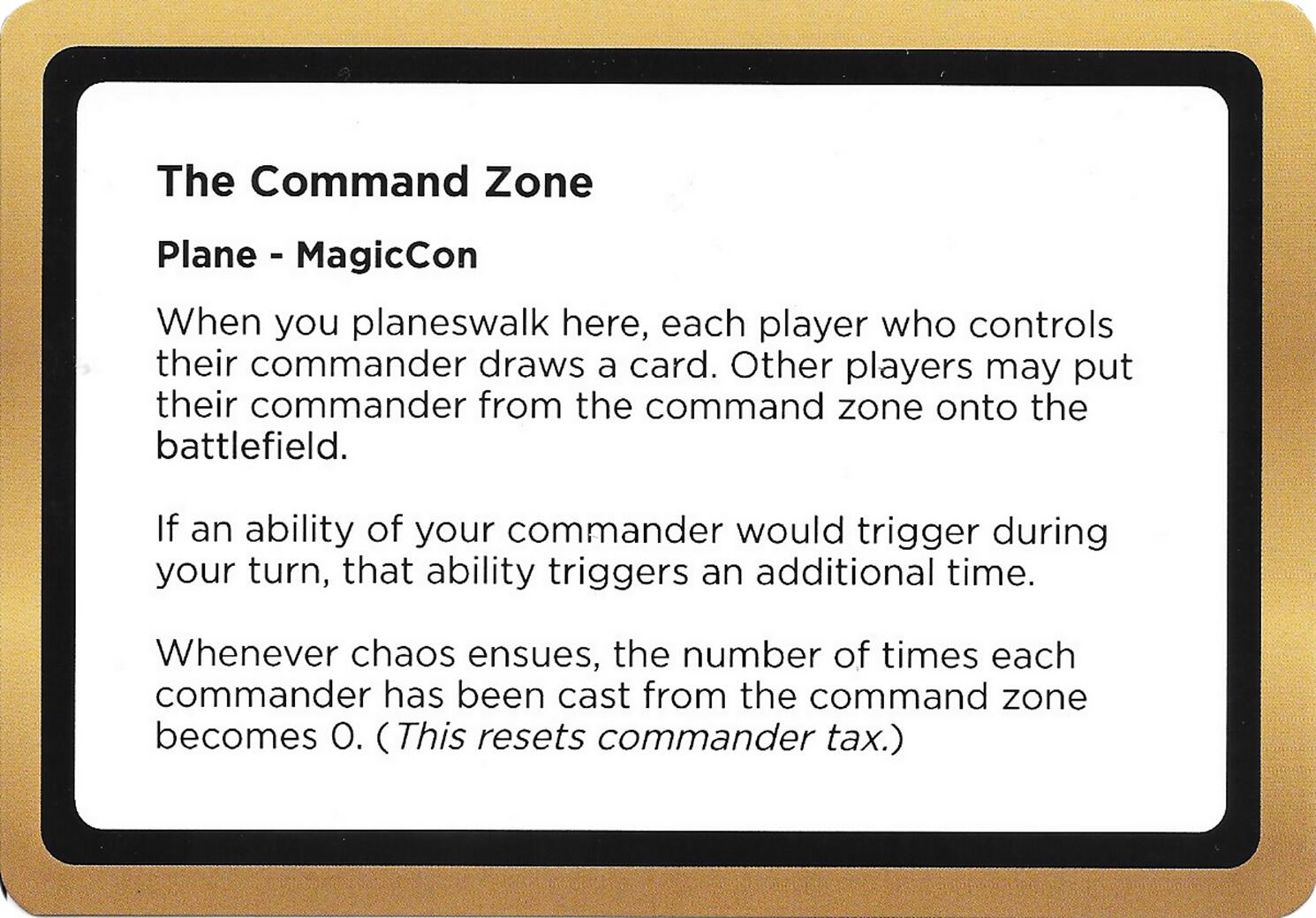 The Command Zone (Black Lotus Unknown Planechase) [Oversize Cards] MTG Single Magic: The Gathering | Red Claw Gaming
