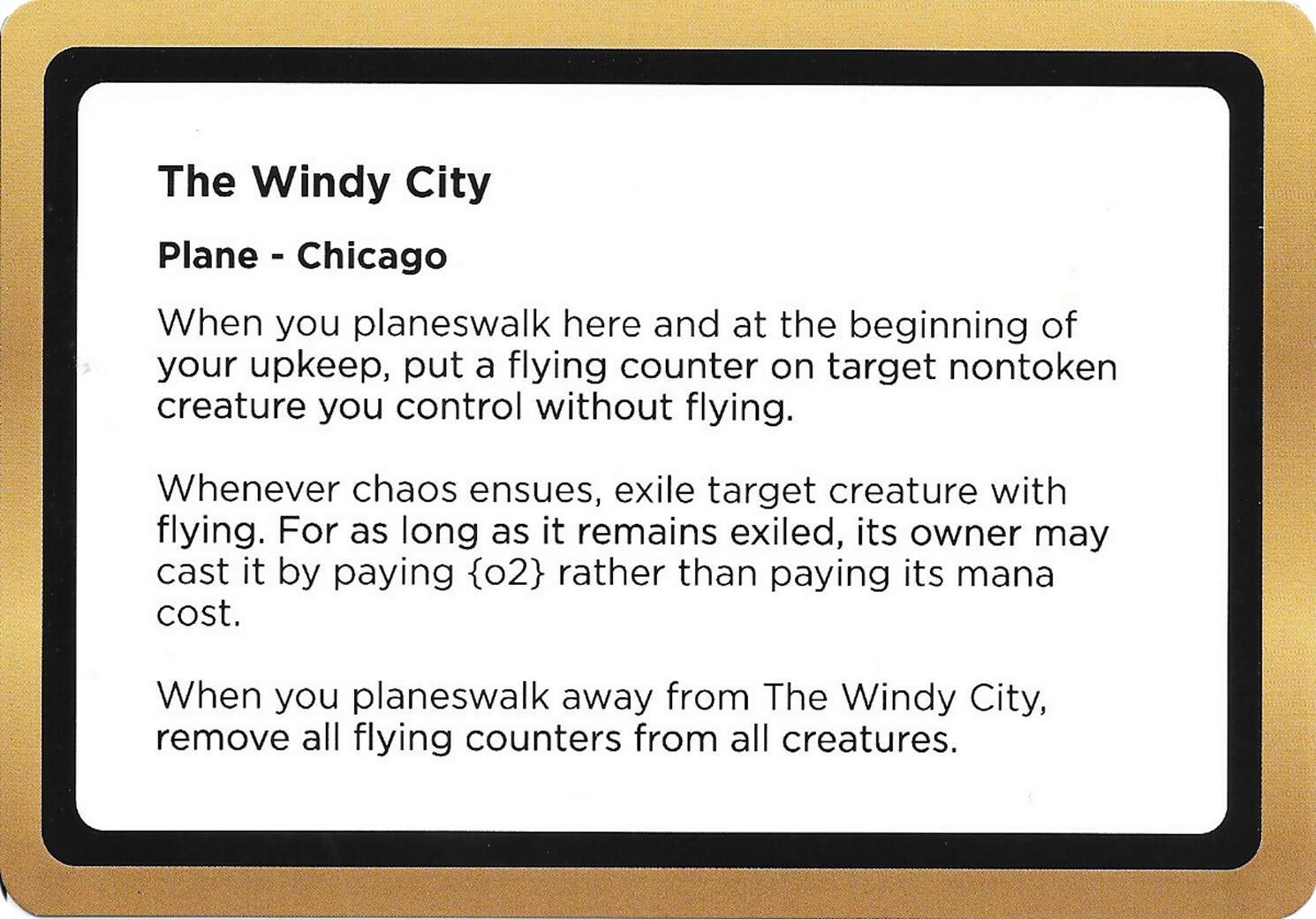 The Windy City (Black Lotus Unknown Planechase) [Oversize Cards] MTG Single Magic: The Gathering | Red Claw Gaming