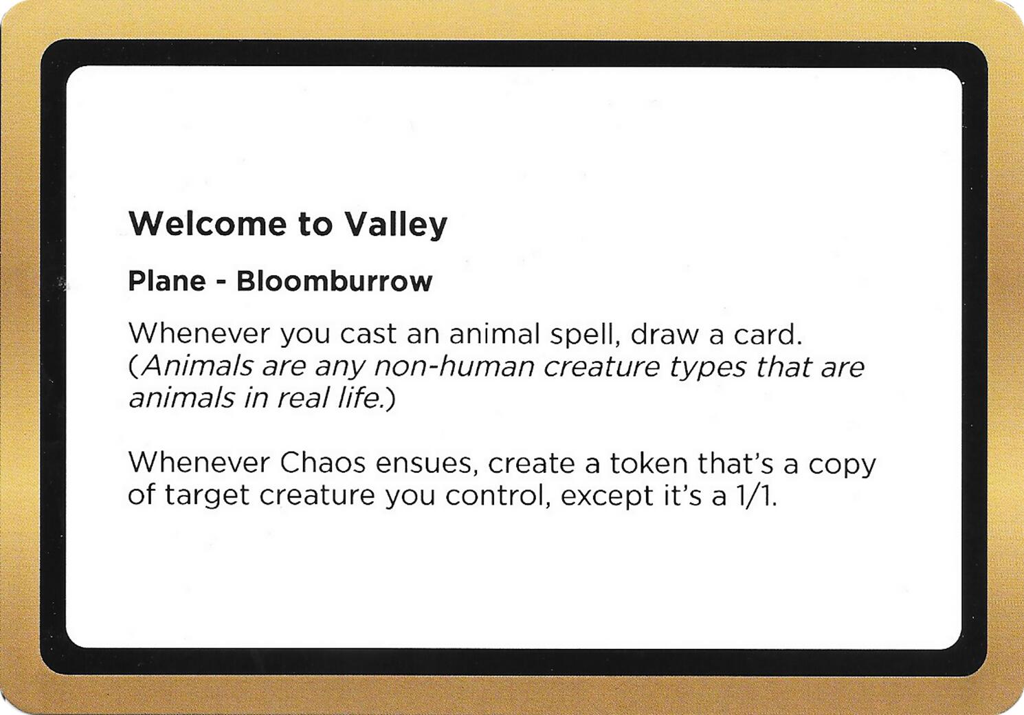 Welcome to Valley (Black Lotus Unknown Planechase) [Oversize Cards] MTG Single Magic: The Gathering | Red Claw Gaming