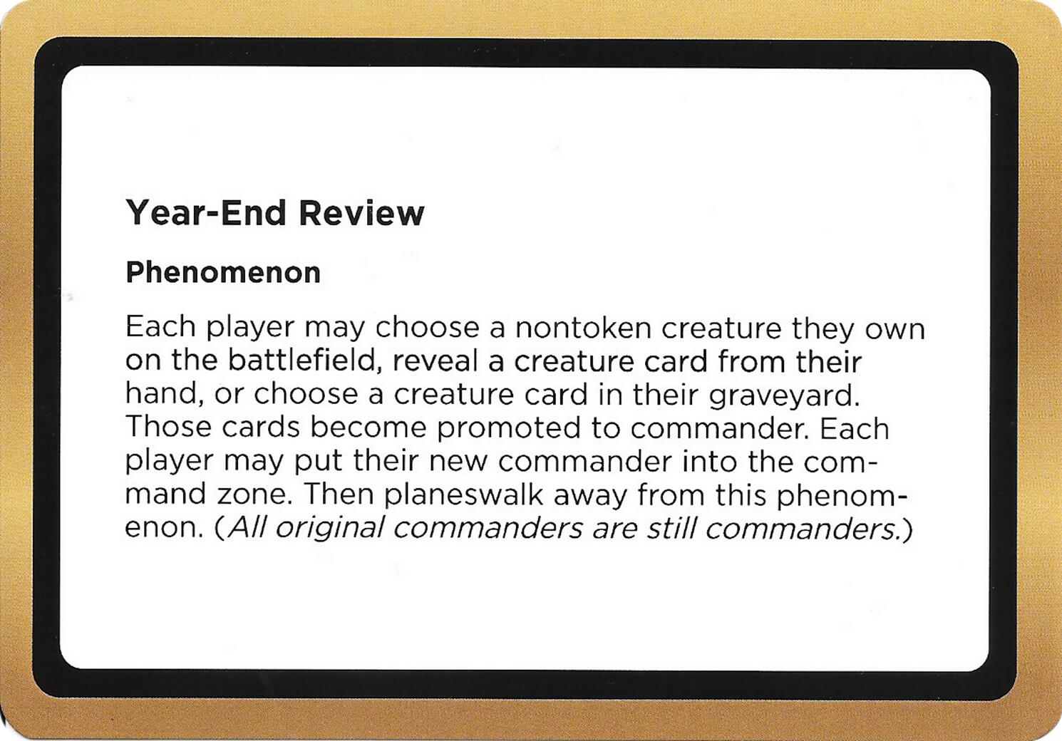 Year-End Review (Black Lotus Unknown Planechase) [Oversize Cards] MTG Single Magic: The Gathering | Red Claw Gaming