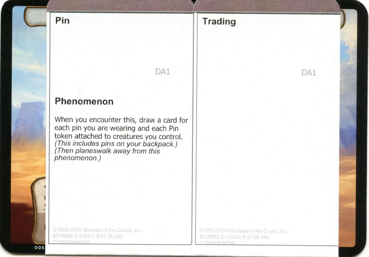 Pin Trading (Black Lotus Unknown Planechase) [Oversize Cards] MTG Single Magic: The Gathering | Red Claw Gaming