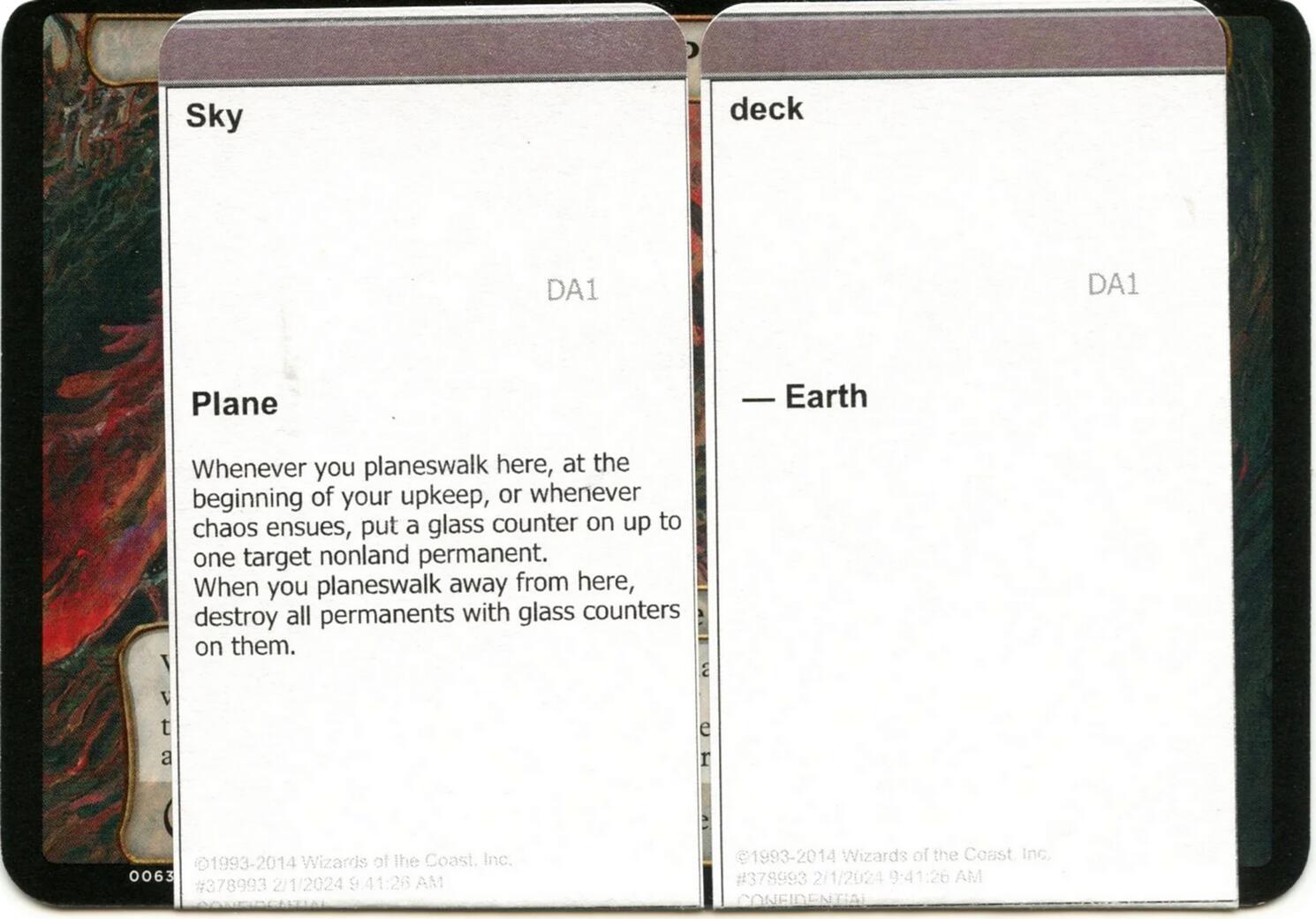 Sky Deck (Black Lotus Unknown Planechase) [Oversize Cards] MTG Single Magic: The Gathering | Red Claw Gaming