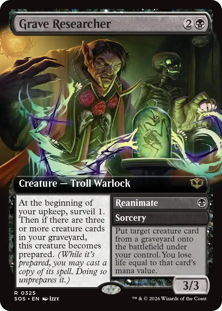 Grave Researcher (Extended Art) [Secrets of Strixhaven] MTG Single Magic: The Gathering | Red Claw Gaming