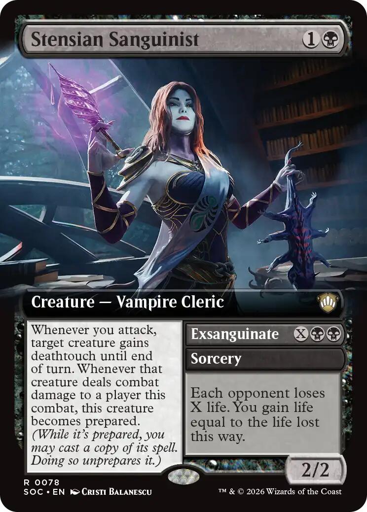 Stensian Sanguinist (Extended Art) [Secrets of Strixhaven Commander] MTG Single Magic: The Gathering | Red Claw Gaming