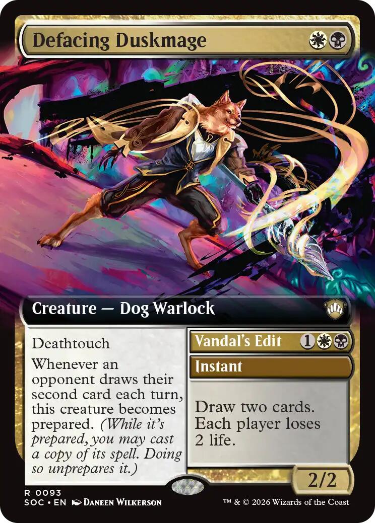 Defacing Duskmage (Extended Art) [Secrets of Strixhaven Commander] MTG Single Magic: The Gathering | Red Claw Gaming