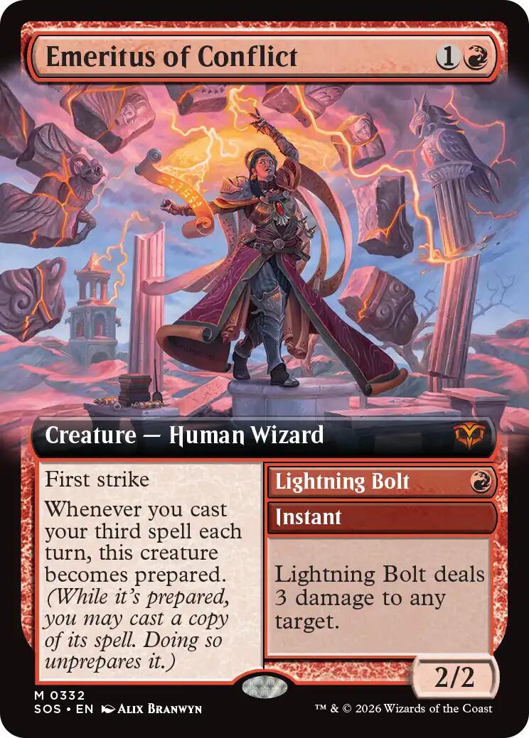 Emeritus of Conflict (Extended Art) [Secrets of Strixhaven] MTG Single Magic: The Gathering | Red Claw Gaming