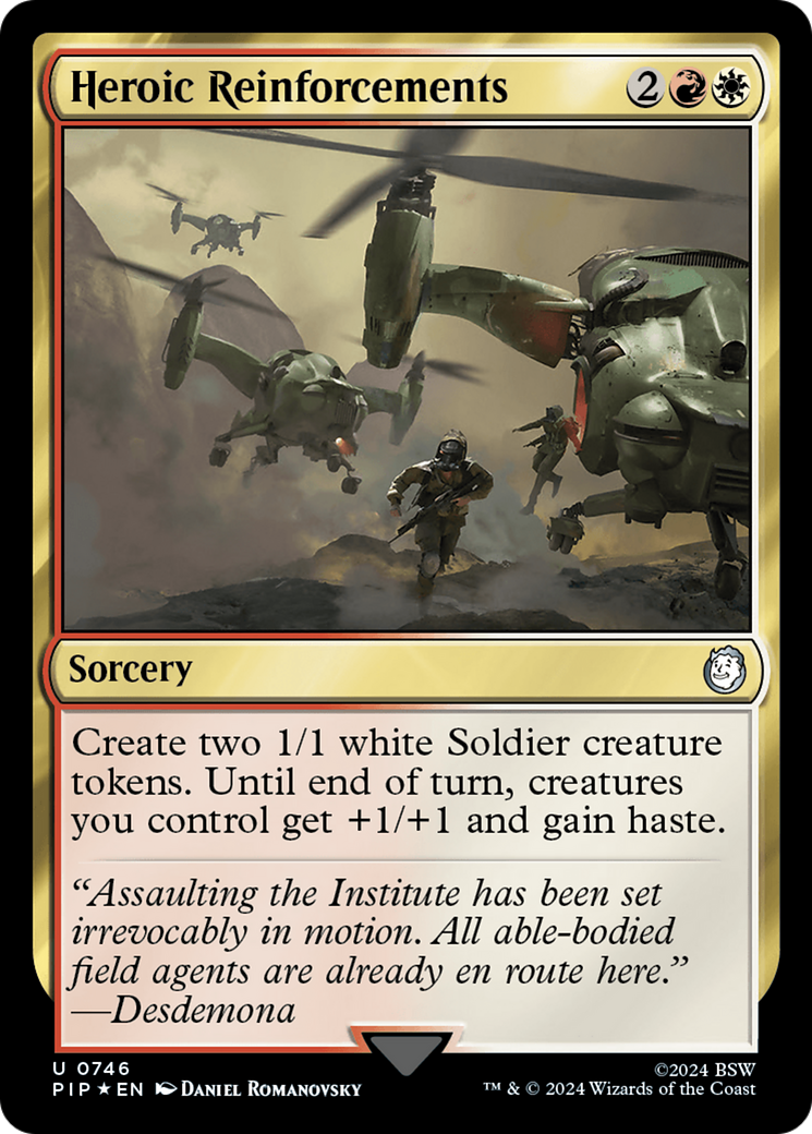 Heroic Reinforcements (Surge Foil) [Fallout] MTG Single Magic: The Gathering | Red Claw Gaming