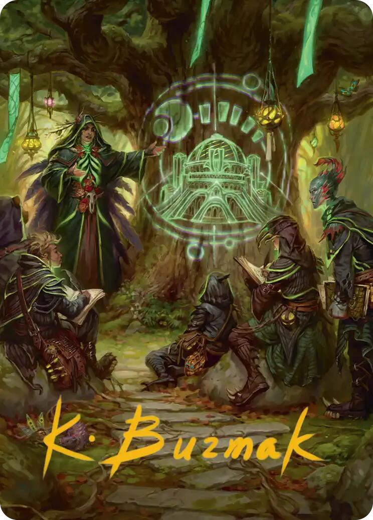 Sylvan Library Art Card (Gold-Stamped Signature) [Secrets of Strixhaven Art Series] MTG Single Magic: The Gathering | Red Claw Gaming