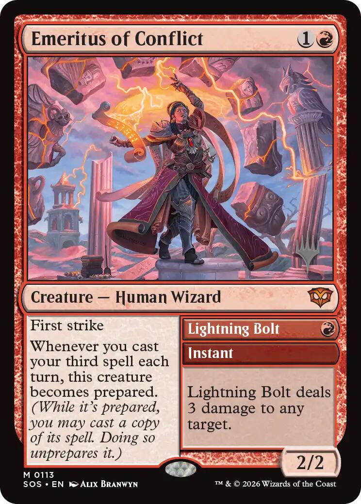 Emeritus of Conflict [Secrets of Strixhaven Promos] | Red Claw Gaming