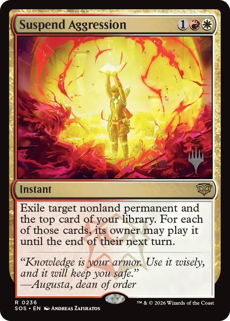 Suspend Aggression [Secrets of Strixhaven Promos] | Red Claw Gaming