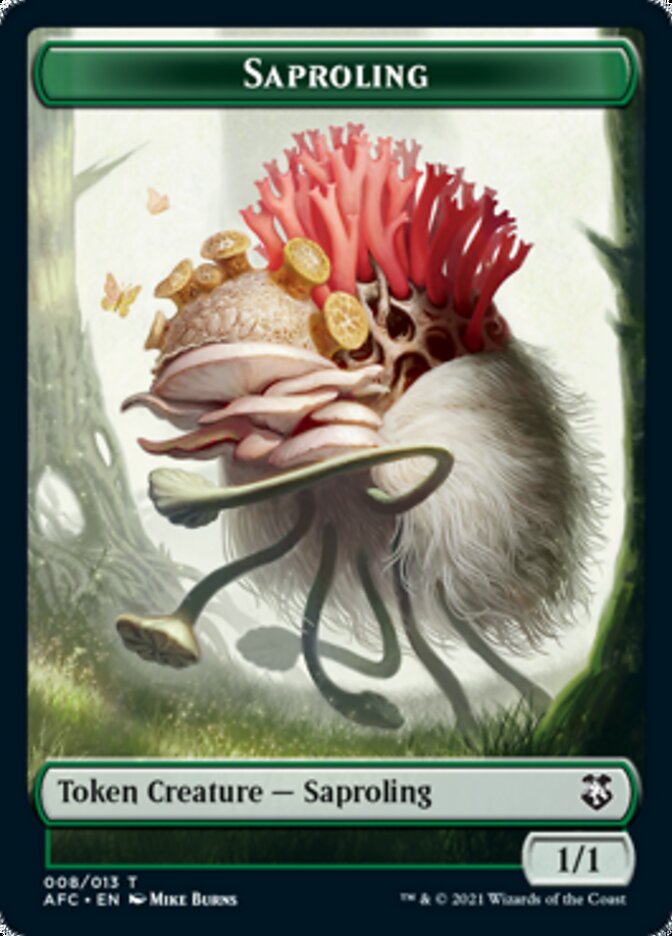 Angel // Saproling Double-Sided Token [Dungeons & Dragons: Adventures in the Forgotten Realms Commander Tokens] MTG Single Magic: The Gathering | Red Claw Gaming