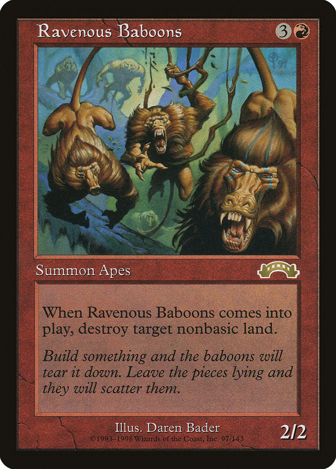 Ravenous Baboons [Exodus] MTG Single Magic: The Gathering | Red Claw Gaming