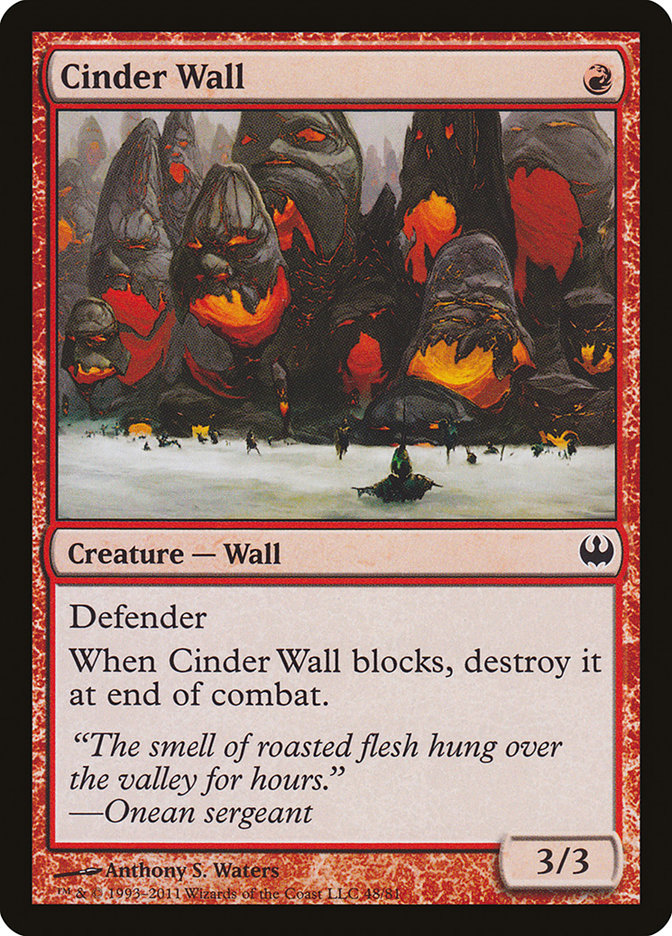 Cinder Wall [Duel Decks: Knights vs. Dragons] MTG Single Magic: The Gathering | Red Claw Gaming