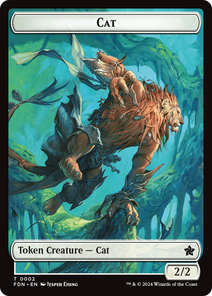 Cat (0001) // Cat (0002) Doubled-Sided Token [Foundations Tokens] MTG Single Magic: The Gathering | Red Claw Gaming