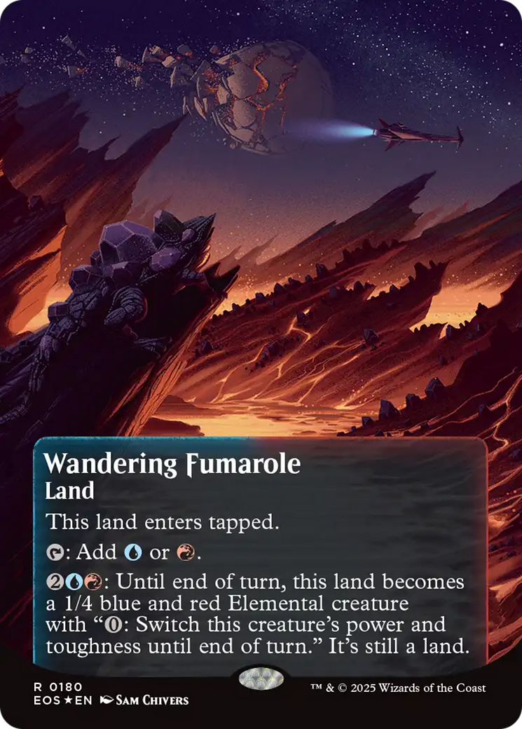 Wandering Fumarole (0180) (Borderless) (Galaxy Foil) [Edge of Eternities: Stellar Sights] MTG Single Magic: The Gathering | Red Claw Gaming
