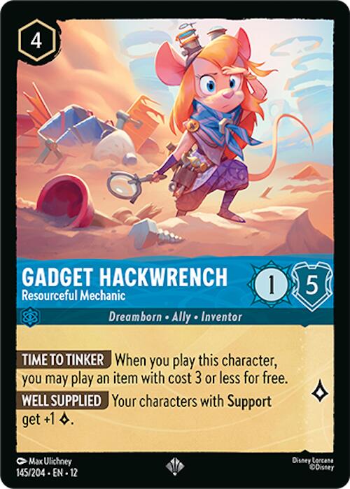 Gadget Hackwrench - Resourceful Mechanic (145/204) [Wilds Unknown] Lorcana Single Disney | Red Claw Gaming