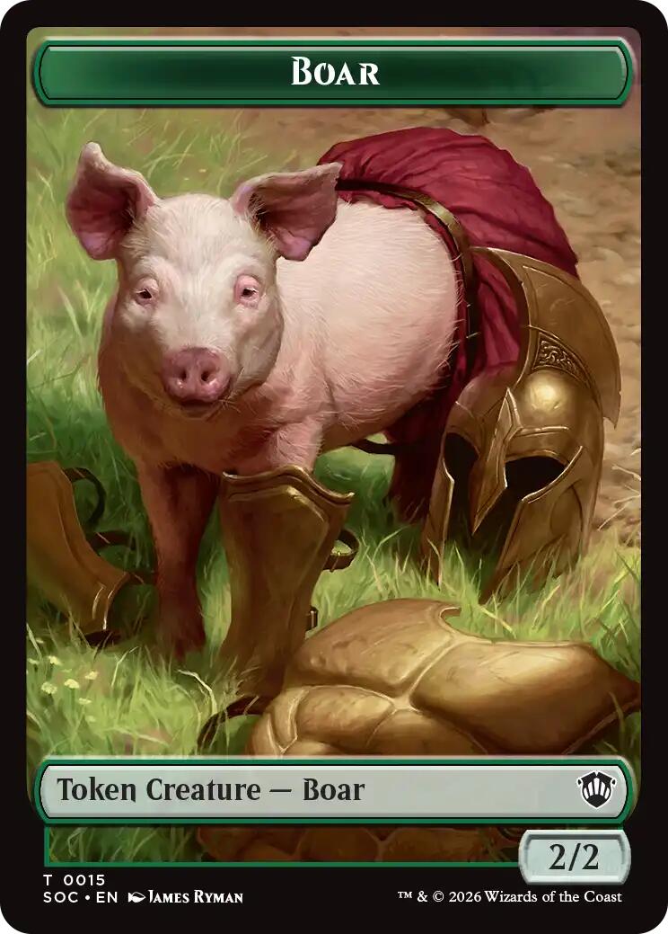 Boar // Fractal (0005) Double-Sided Token [Secrets of Strixhaven Commander Tokens] MTG Single Magic: The Gathering | Red Claw Gaming