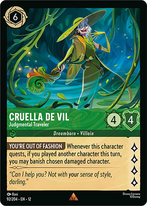 Cruella De Vil - Judgmental Traveler (92/204) [Wilds Unknown] Lorcana Single Disney | Red Claw Gaming