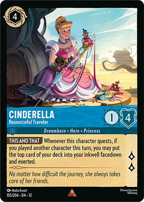 Cinderella - Resourceful Traveler (155/204) [Wilds Unknown] Lorcana Single Disney | Red Claw Gaming