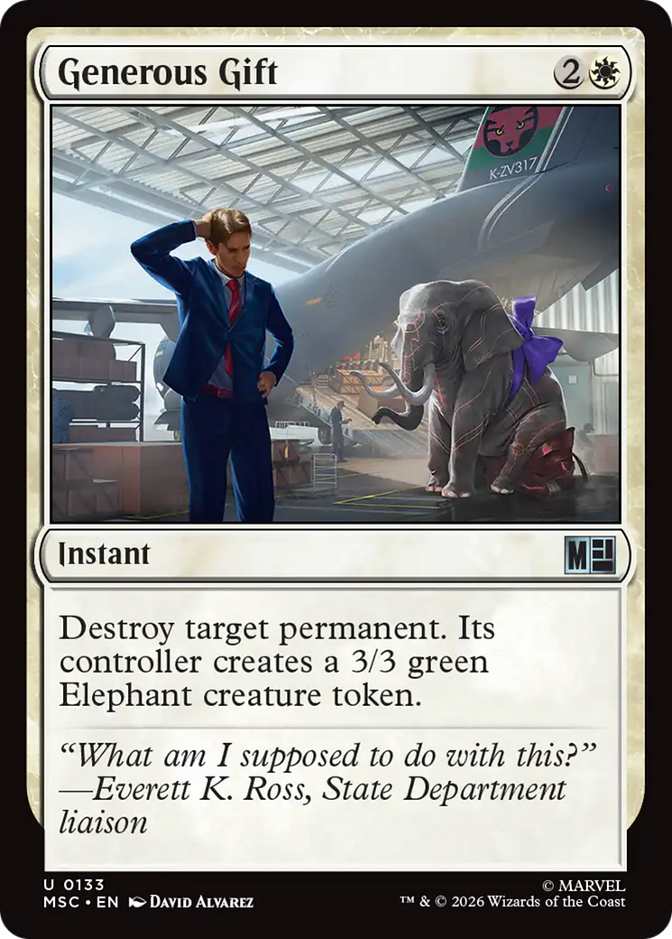 Generous Gift (Surge Foil) [Marvel Super Heroes Commander] MTG Single Magic: The Gathering | Red Claw Gaming