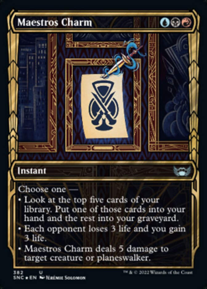 Maestros Charm (Showcase Golden Age Gilded Foil) [Streets of New Capenna] MTG Single Magic: The Gathering | Red Claw Gaming