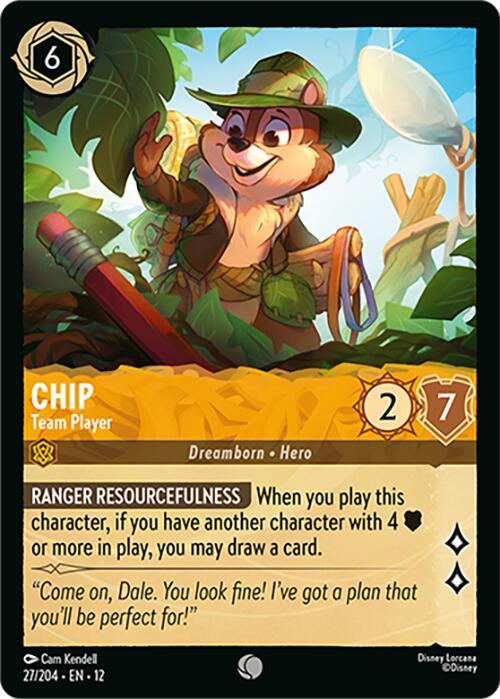 Chip - Team Player (27/204) [Wilds Unknown] Lorcana Single Disney | Red Claw Gaming
