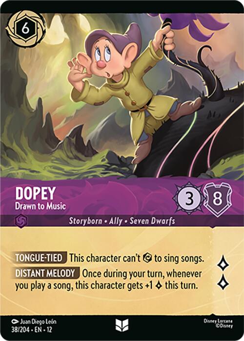 Dopey - Drawn to Music (Foil) (38/204) [Wilds Unknown] Lorcana Single Disney | Red Claw Gaming