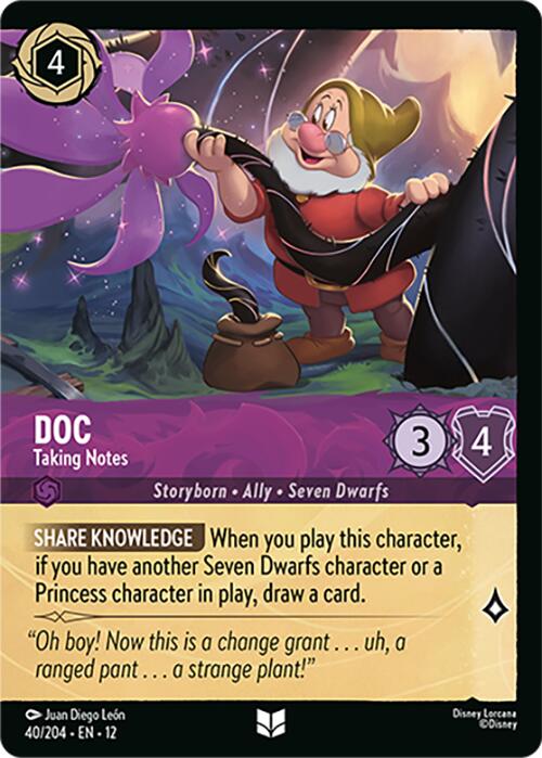 Doc - Taking Notes (Foil) (40/204) [Wilds Unknown] Lorcana Single Disney | Red Claw Gaming