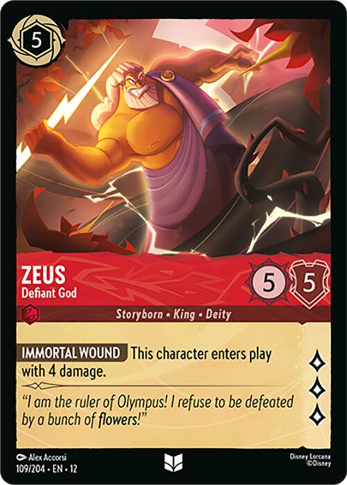 Zeus - Defiant God (109/204) [Wilds Unknown] Lorcana Single Disney | Red Claw Gaming