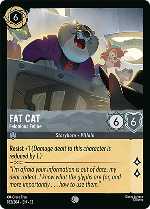 Fat Cat - Felonious Feline (182/204) [Wilds Unknown] Lorcana Single Disney | Red Claw Gaming