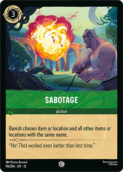 Sabotage (96/204) [Wilds Unknown] Lorcana Single Disney | Red Claw Gaming
