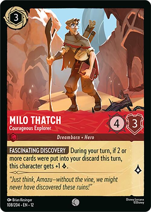 Milo Thatch - Courageous Explorer (108/204) [Wilds Unknown] Lorcana Single Disney | Red Claw Gaming