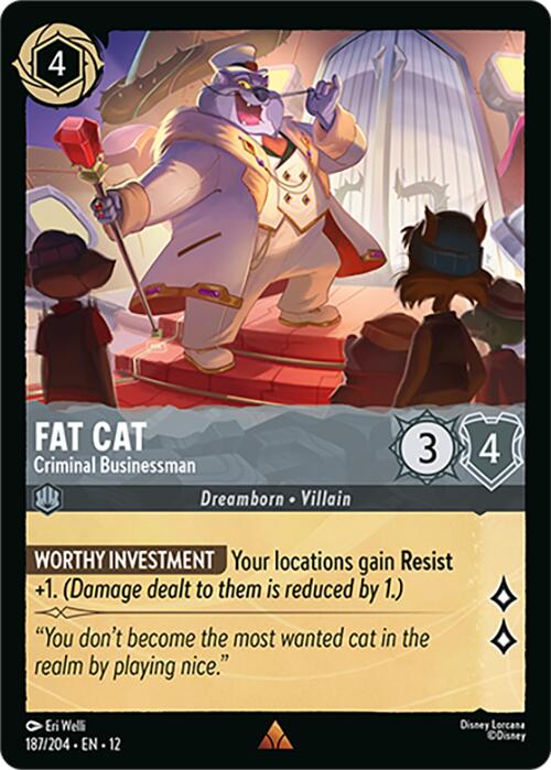 Fat Cat - Criminal Businessman (187/204) [Wilds Unknown] Lorcana Single Disney | Red Claw Gaming