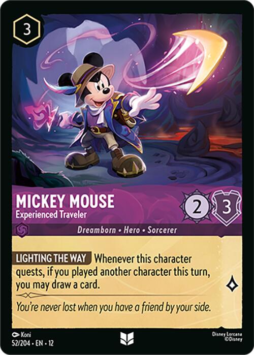 Mickey Mouse - Experienced Traveler (52/204) [Wilds Unknown] Lorcana Single Disney | Red Claw Gaming