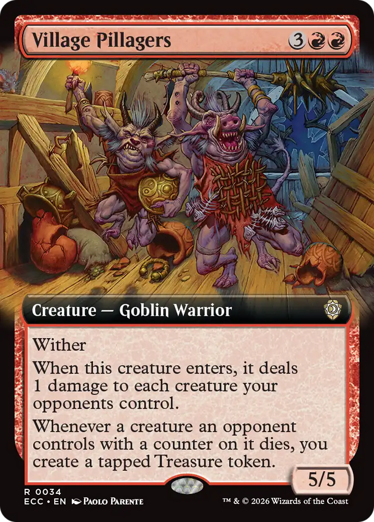 Village Pillagers (Extended Art) [Lorwyn Eclipsed Commander] MTG Single Magic: The Gathering | Red Claw Gaming