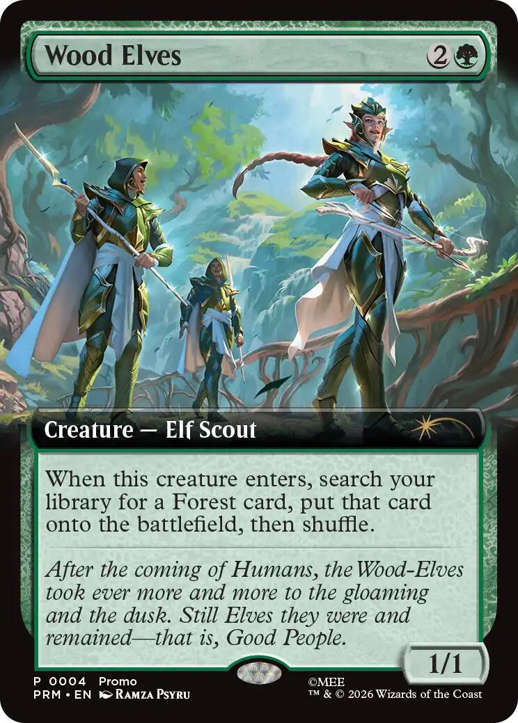 Wood Elves (Extended Art) [Media Promos] MTG Single Magic: The Gathering | Red Claw Gaming