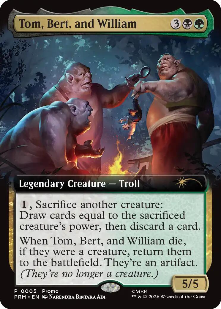 Tom, Bert, and William (Extended Art) [Media Promos] MTG Single Magic: The Gathering | Red Claw Gaming