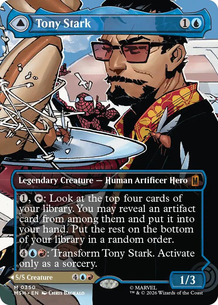 Tony Stark (Borderless) (0350) [Marvel Super Heroes] MTG Single Magic: The Gathering | Red Claw Gaming