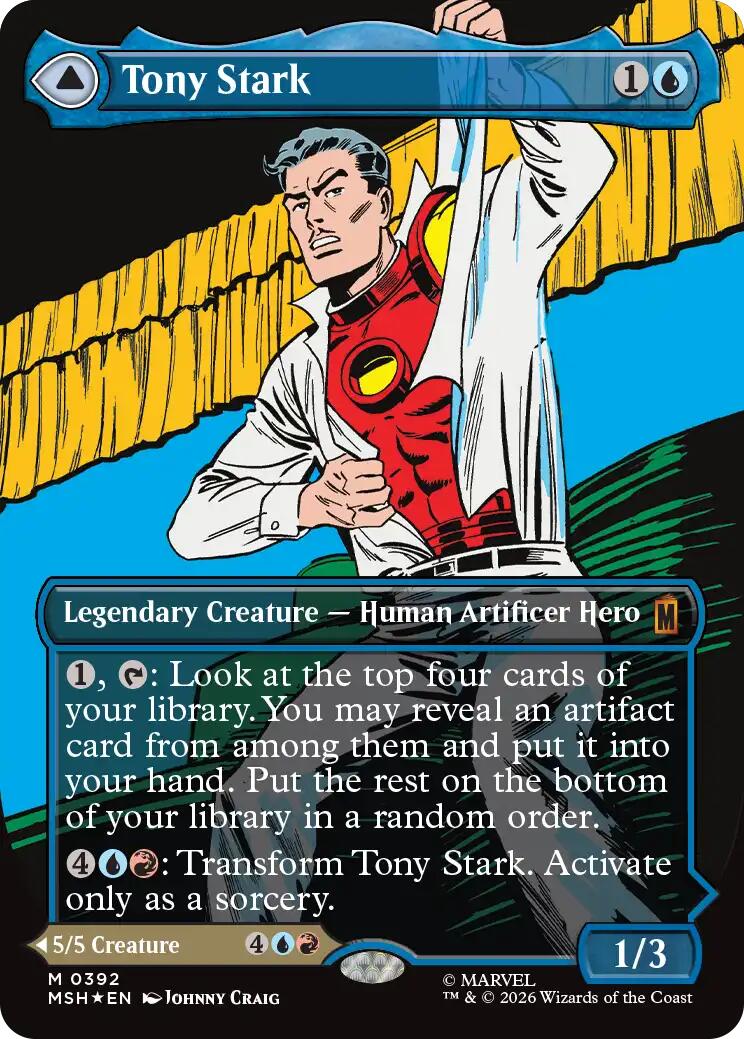 Tony Stark (Borderless) (0392) [Marvel Super Heroes] MTG Single Magic: The Gathering | Red Claw Gaming