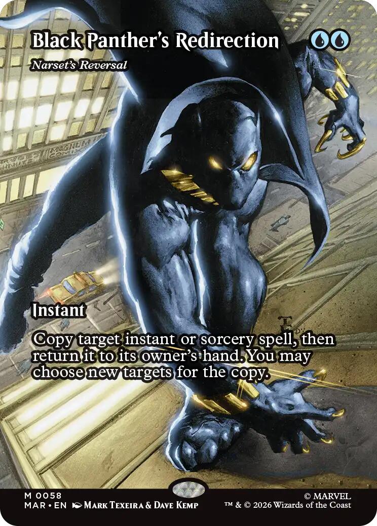 Black Panther's Redirection - Narset's Reversal (Borderless) [Marvel Universe: Eternal-Legal] | Red Claw Gaming