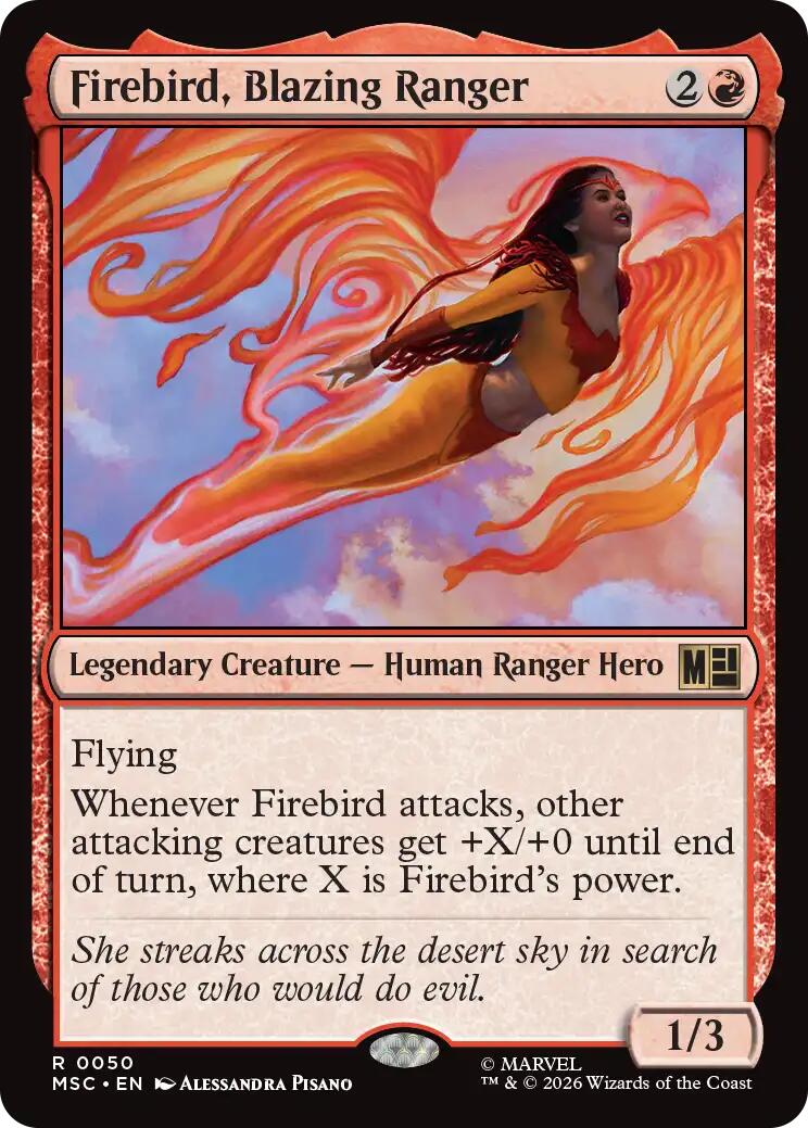 Firebird, Blazing Ranger (Surge Foil) [Marvel Super Heroes Commander] MTG Single Magic: The Gathering | Red Claw Gaming