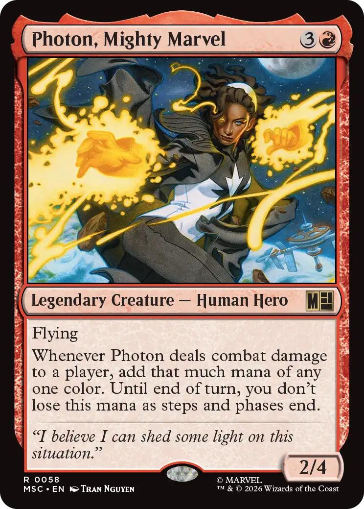 Photon, Mighty Marvel (Surge Foil) [Marvel Super Heroes Commander] MTG Single Magic: The Gathering | Red Claw Gaming