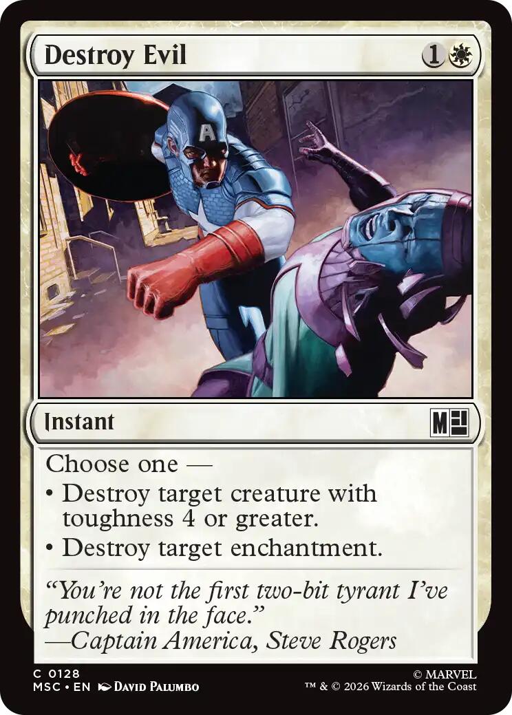 Destroy Evil (Surge Foil) [Marvel Super Heroes Commander] MTG Single Magic: The Gathering | Red Claw Gaming
