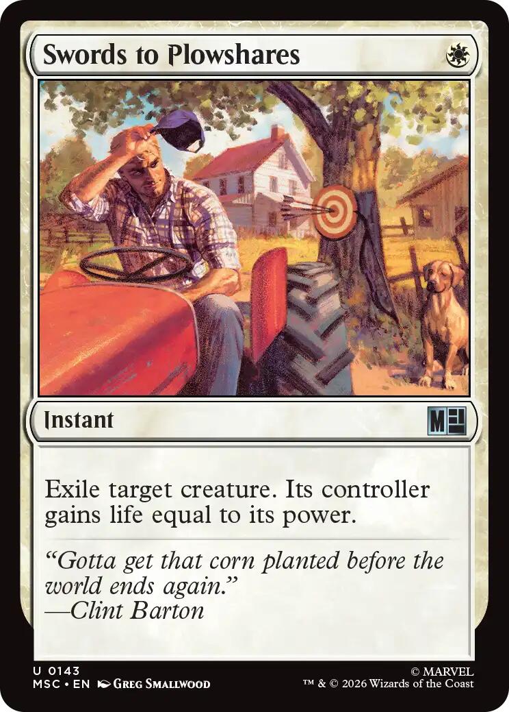 Swords to Plowshares (Surge Foil) [Marvel Super Heroes Commander] MTG Single Magic: The Gathering | Red Claw Gaming