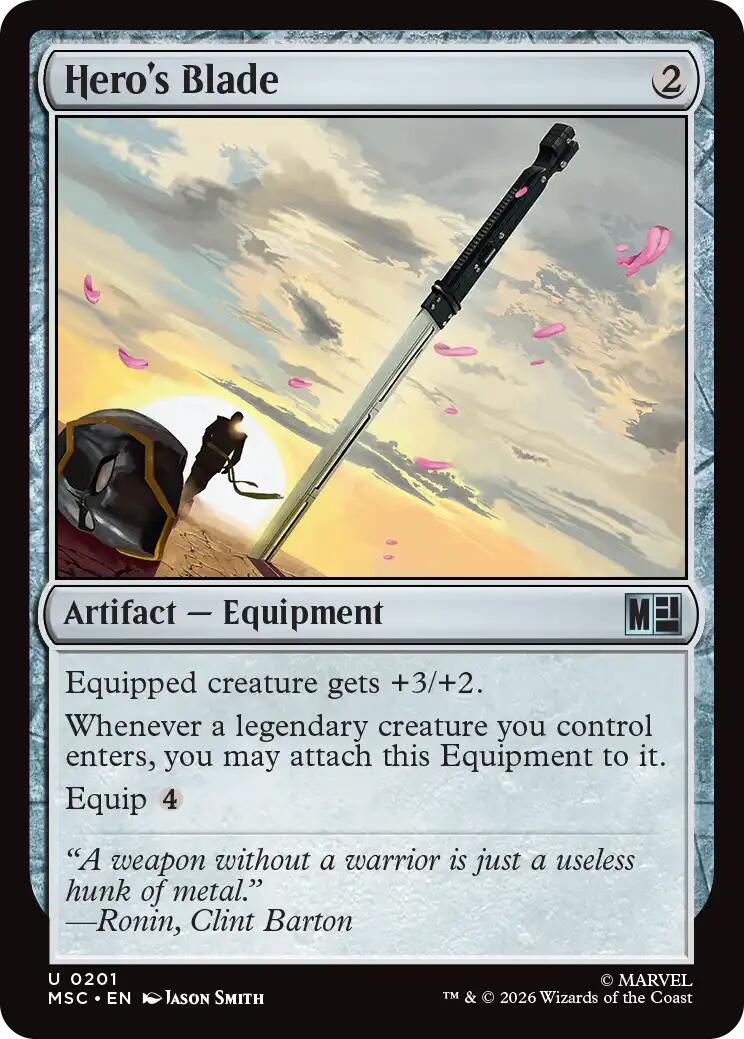 Hero's Blade (Surge Foil) [Marvel Super Heroes Commander] | Red Claw Gaming