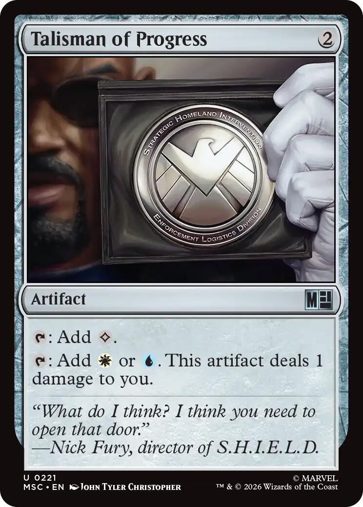 Talisman of Progress (Surge Foil) [Marvel Super Heroes Commander] MTG Single Magic: The Gathering | Red Claw Gaming
